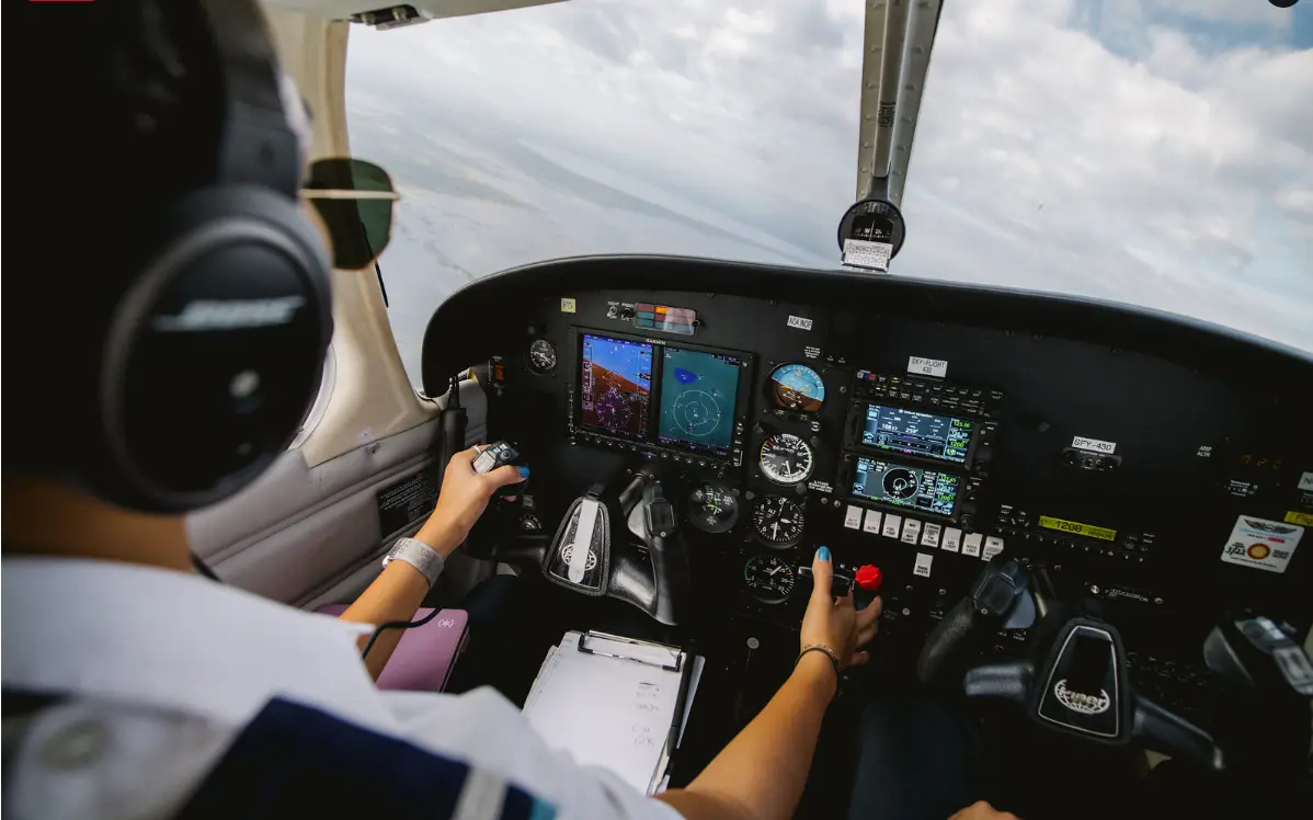 Skyborne cadet flying in the cockpit