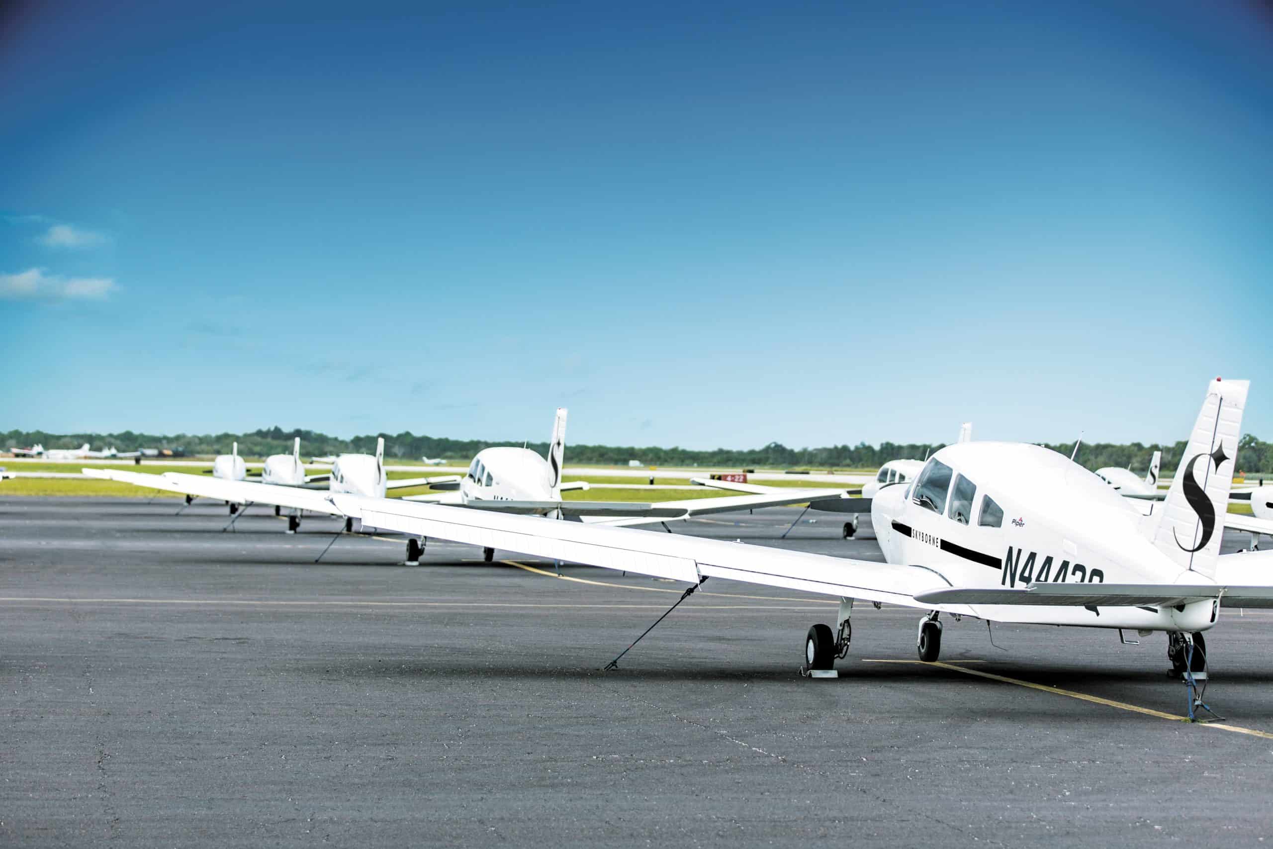 fleet of training planes