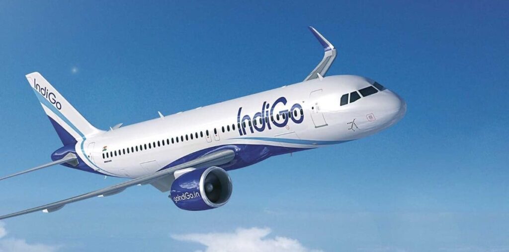 IndiGo plane in flight