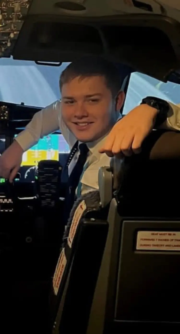 Bradley Gibbs in the cockpit